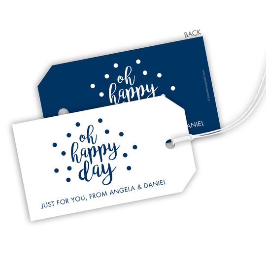 Oh Happy Day Confetti Hanging Gift Tags